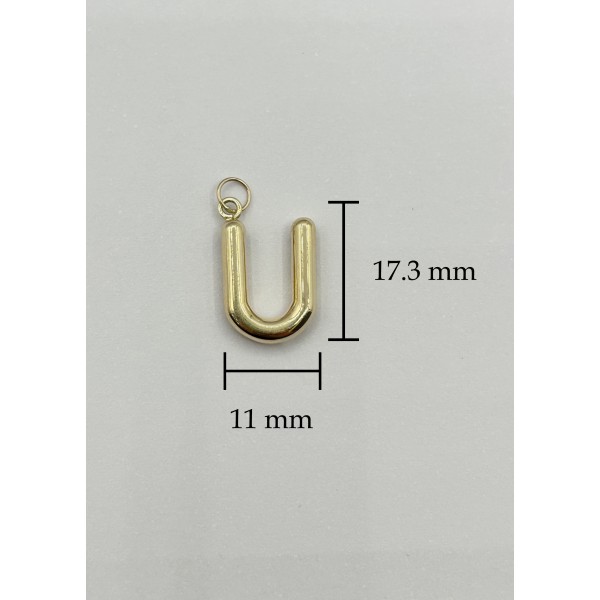 14 Ayar Altın Balon U Harf Kolye Ucu – Zarif Hediye Seçeneği