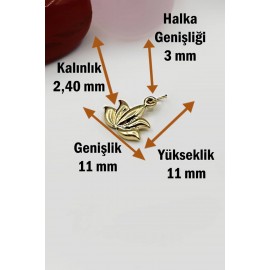  14 Ayar Altın Mini Lotus Ucu