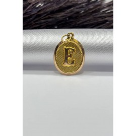 14 Ayar Altın Nostajık Oval A Harf Plaka Kolye Ucu ( Tüm Harfler Mevcuttur)