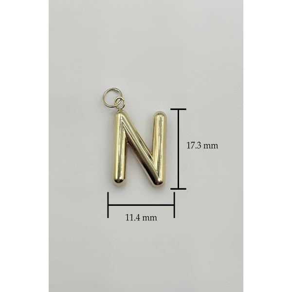 14 Ayar Altın Balon N harf Kolye Ucu