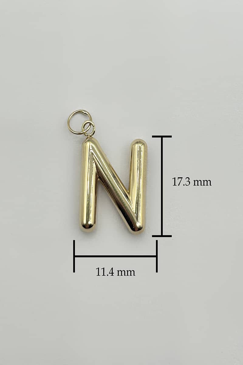14 Ayar Altın Balon N harf Kolye Ucu
