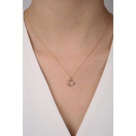 14 Ayar Altın Aynalı Zincirli Ay Yıldız Kolye