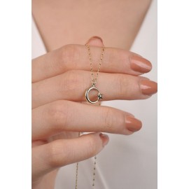 14 Ayar Altın Aynalı Zincirli Ay Yıldız Kolye