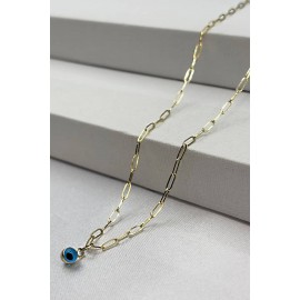 14 Ayar Altın Ataç Zincirli Nazar Boncuğu