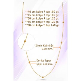 Dorika Toplu Altın Zincir Kolye TD65 