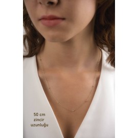 Dorika Toplu Altın Zincir Kolye TD65 