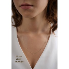 Dorika Toplu Altın Zincir Kolye TD65 