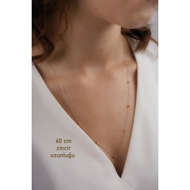 Dorika Toplu Altın Zincir Kolye TD65 