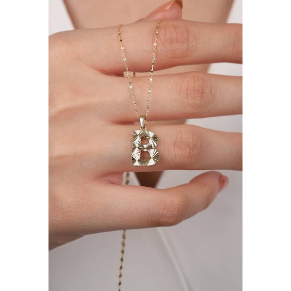 14 Ayar Altın B Harf Kalemli Kolye