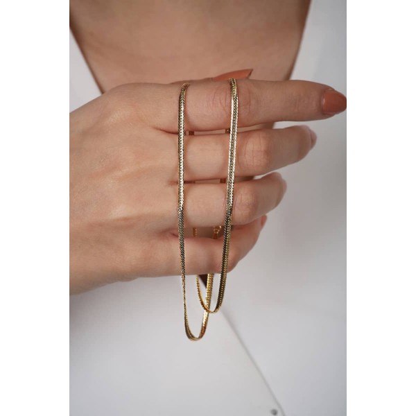  14 Ayar Altın Yassı Tonda Zincir