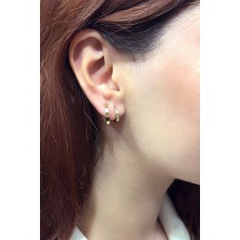 14 Ayar Altın Düz Halka Küpe