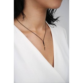 F Harfli İpli Altın Kolye TD40