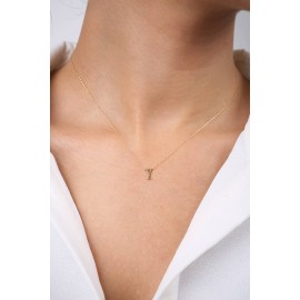 Y Harfli Altın Kolye