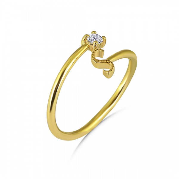 S  Harfli Altın Yüzük TD100