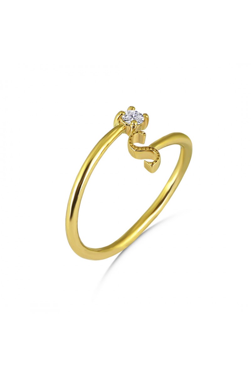 S  Harfli Altın Yüzük TD100