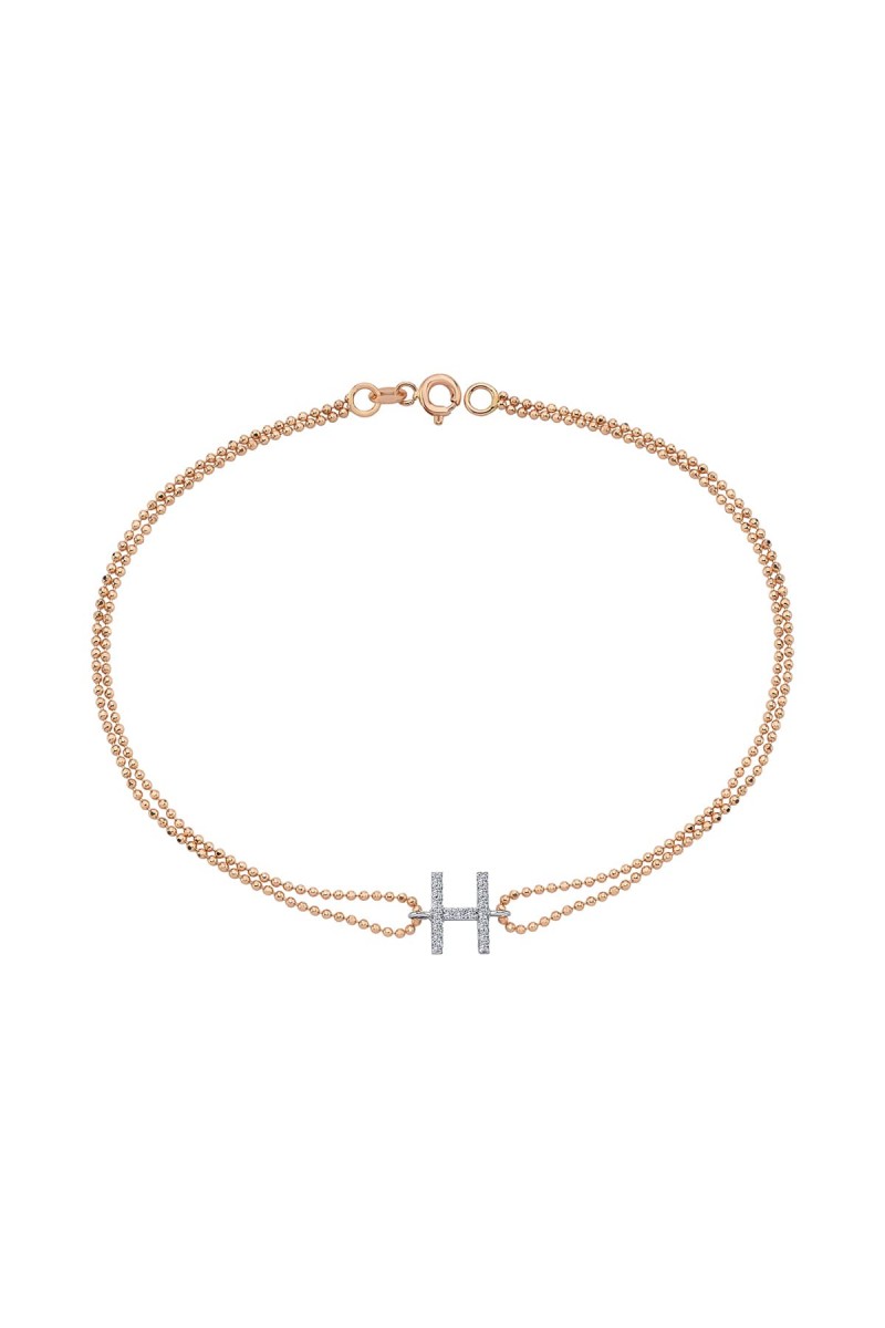 H Harf Pırlantalı Bileklik TD260