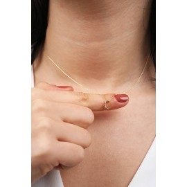 C Harfli Taşlı Altın Kolye TD85