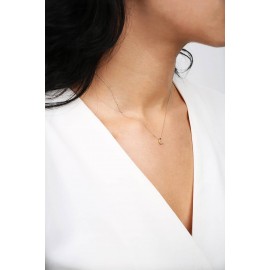 C Harfli Taşlı Altın Kolye TD85