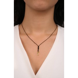 C Harfli İpli Altın Kolye TD40