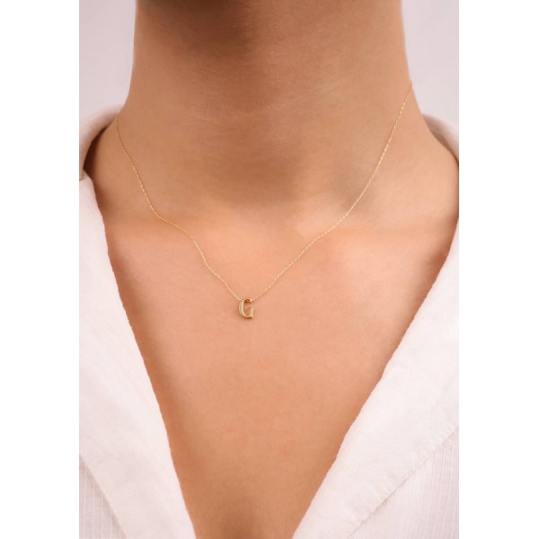 G Harfli Altın Kolye TD80