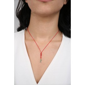 K Harfli İpli Altın Kolye TD40