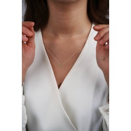 M Harfli Altın Kolye TD80