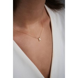 N Harfli Altın Kolye TD80