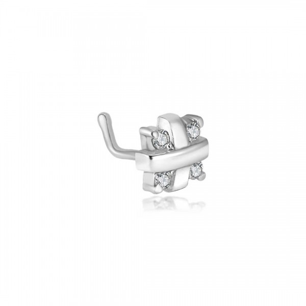 0,03 Karat Pırlanta Kare Atkılı Hızma Pirsing TD60