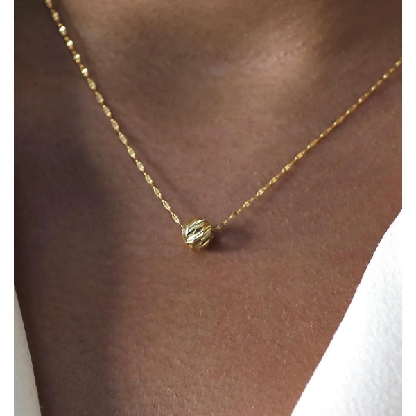 14 Ayar Altın Dorika Ince Aynalı Zincir Kolye