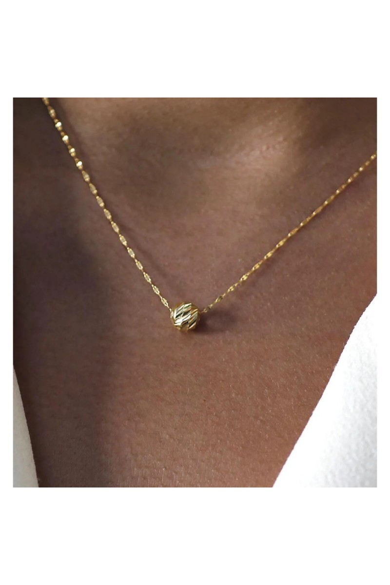14 Ayar Altın Dorika Ince Aynalı Zincir Kolye