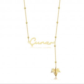 Çınar ve Çınar Yaprağı İsimli Altın Kolye  TD150