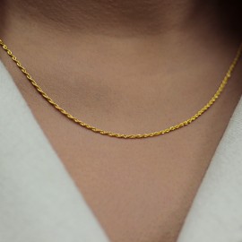 14 Ayar İnce Altın Burgu Halat Zincir Kolye 