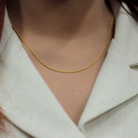 14 Ayar İnce Altın Burgu Halat Zincir Kolye 