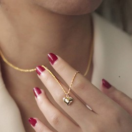 14 Ayar Altın Halat Burgu Kalp Kolye