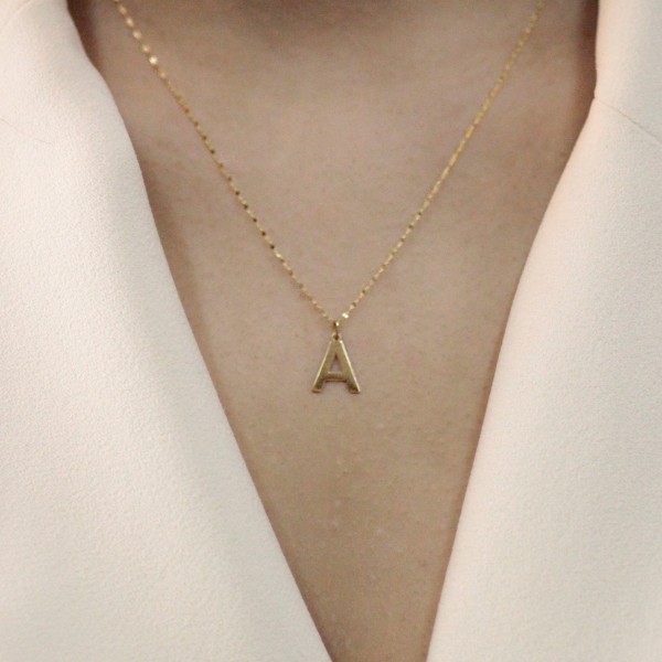 14 Ayar Altın Harf Kolye 