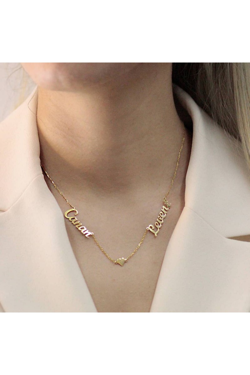 CANAN LEVENT İki İsimli Altın Kolye TD170