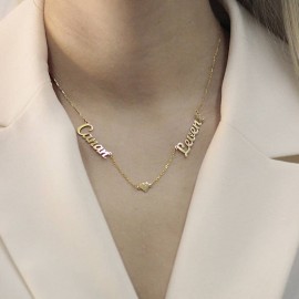 CANAN LEVENT İki İsimli Altın Kolye TD170