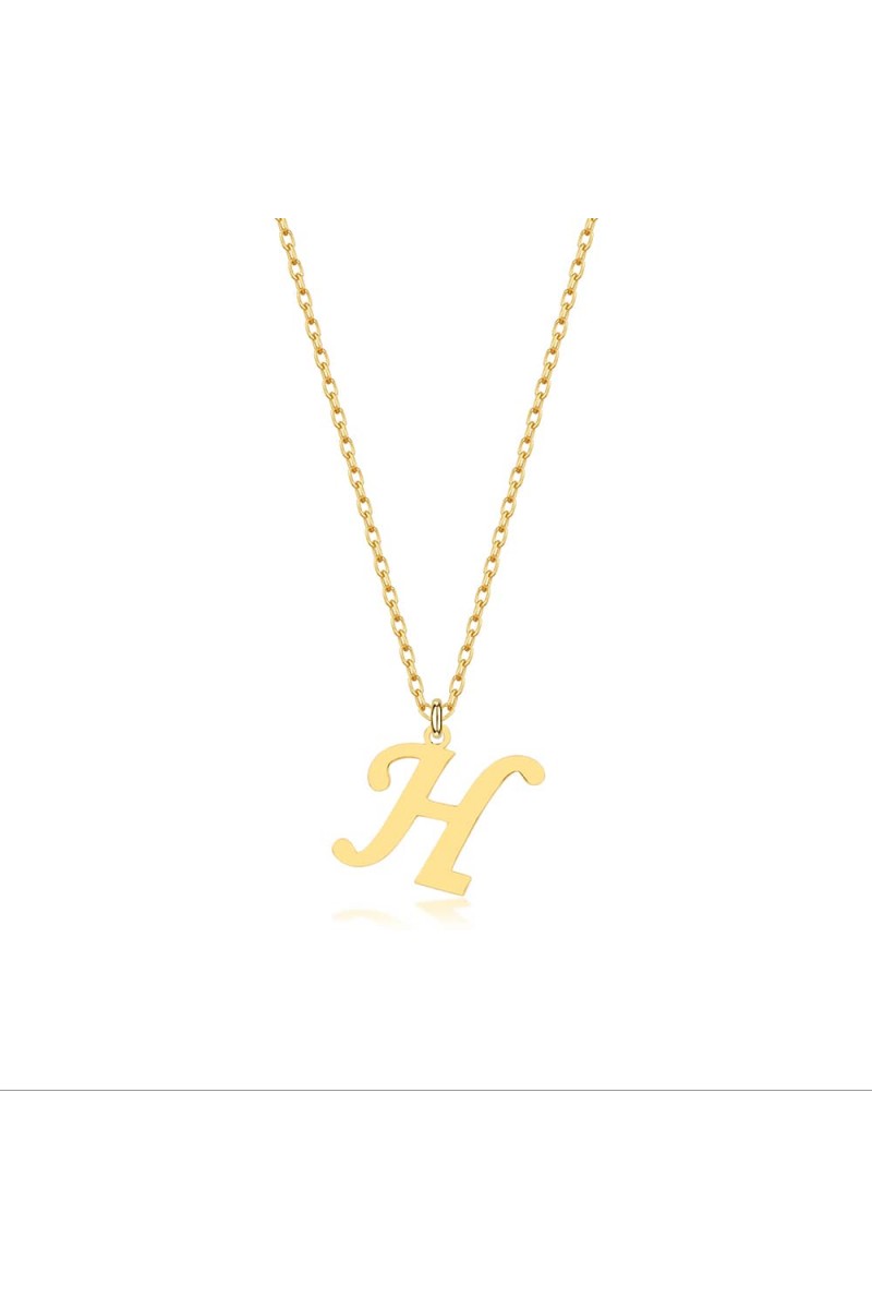 H Stilli Harf Altın Kolye