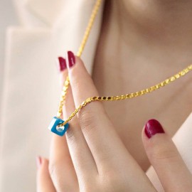 14 Ayar Altın Pullu Halep Zincir Kolye  TD220