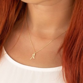 A Harfli Altın Zincir Kolye TD85