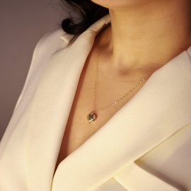 14 Ayar Altın Kalpli Zincir Kolye