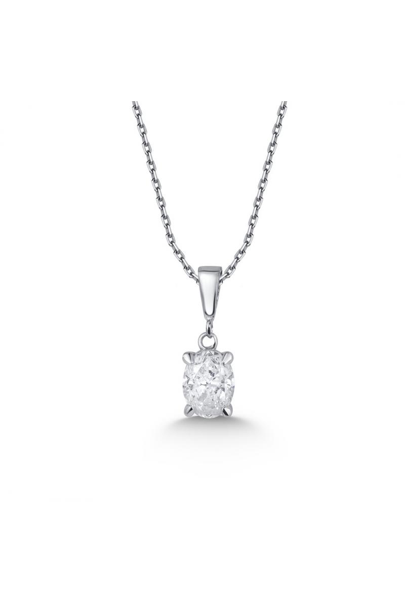 Pırlanta Tektaş Kolye 1,01 Karat Oval TD2990
