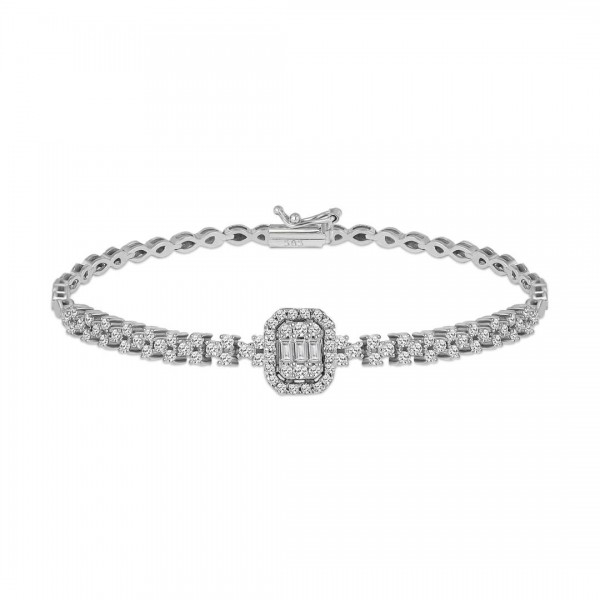 0,62 Karat Pırlanta Bagetli Bileklik TD710