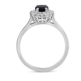 0,14 Karat Pırlanta Oval Safirli Yüzük TD510