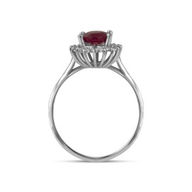 0,23 Karat Pırlanta Oval Yakutlu Yüzük TD470