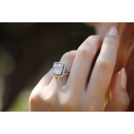 0.90 Karat Pırlanta Baget Yüzük