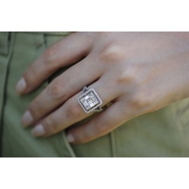 0.90 Karat Pırlanta Baget Yüzük