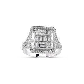 0.90 Karat Pırlanta Baget Yüzük