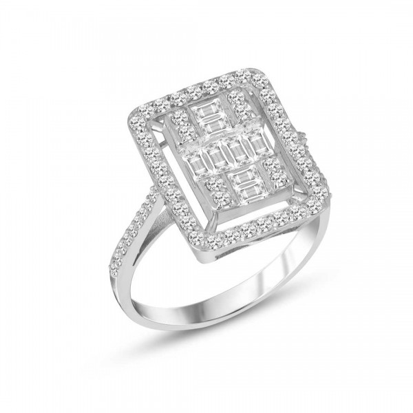 0,81 Karat Pırlanta Baget Yüzük TD890