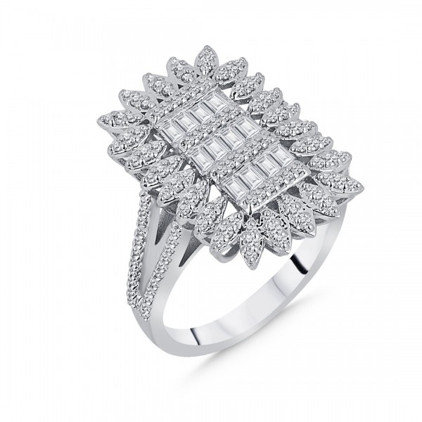 0,75 Karat Pırlanta Baget Yüzük TD820